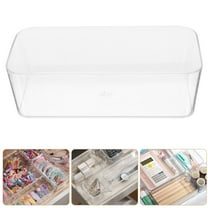 GAXIRE Set of 3 Clear Acrylic Drawer Organizer Bins for Home Storage, Office Supplies, and Desk Accessories