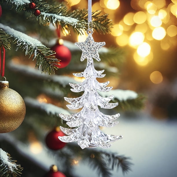 Fiudx Ofertas y liquidaciones Árbol de Navidad, decoración de hierro, adornos de copos de nieve, colgantes, decoración de escenas de ambiente navideño