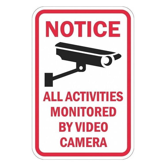 Lyle Rflctv Surveillance Notice Sign,18x12in T1-1081-DG_12x18