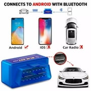 Bluetooth OBD2 Scanner, Bluetooth Auto Diagnostic Tool OBDII Scanner, Code Reader for iOS & Android, Blue