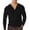 Black, variant on Mens Long Sleeve Henley Shirts Solid Color Trend Comfort Loose Quarter Button Polo Shirt Spring Comfort Classic Basic Blouse Black L