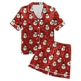 thumbnail image 7 of TTUHYWXI Women Christmas Pajamas Shorts Set White Christmas Pajamas Short Sleeves Shirt and Shorts 2 Piece Pjs Sleepwear (Red, S), 7 of 7