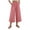 Pink, variant on Cropped Wide Leg Pants Women Plus Size Flowy Culottes Pants Elastic Waist Pants with Pockets Summer Beach Pants