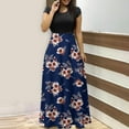 thumbnail image 1 of SMihono Robe Maxi Bohème d'Été pour Femmes Grande Taille Robe Longue Imprimée Florale Colorée Teinture sur Nœuds Décontractée de Plage, 1 of 6