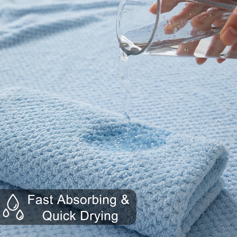 Blue Bath Towels, 4 Pack Oversized Bath Sheet Towels by Muddy Cat Home - 600 GSM, Ultra Soft