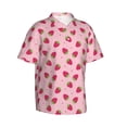 thumbnail image 3 of Xecao Strawberries print Hawaiian shirt - a stylish short-sleeve button-down for men, perfect for casual beach and tropical outings., 3 of 9
