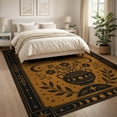 thumbnail image 3 of ODIKA 8'x10' Washable Area Rug Black Celestial Design with Sun, Moon, Stars Elegant Astrological Symbols on Rectangular for King Size Bedroom Under Bed, Master Suite, Non-Shedding, Easy Care, 3 of 7