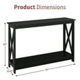 thumbnail image 3 of HomGarden 47-in Modern Narrow Console Table 2-Shelves Wooden Sofa Side Table, Black, 3 of 11