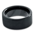 thumbnail image 3 of Charming Jewelers Tungsten Wedding Band Ring 9mm for Men Women Comfort Fit Black Pipe Cut Brushed Lifetime Guarantee Size 15, 3 of 5