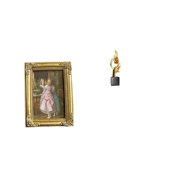 Marco De Fotos De Resina Con Escultura Decorativa, Soporte De Exhibición De Figuras, Marco De Fotos Con Frente De Vidrio Para Escritorio, Mesa, Pared, Dormitorio, Oficina, Casa De Campo,
