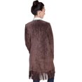 thumbnail image 2 of Scully L165-67-L Womens Leather Fringe Embroidered Suede Coat - Expresso Boar Suede- Large, 2 of 2