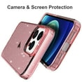 thumbnail image 3 of Compatible With iPhone 12 Pro Max Phone Case Transparent Not-Yellowing Shock-absorbent Raised Edges Protection Glitter Powder Bling Design Lightweight Plain Phone Cover,Pink, 3 of 6