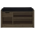 thumbnail image 3 of Cterwk Upholstered Seat Storage Bench with Open Shelf and Drawer, Dark Brown, 3 of 8