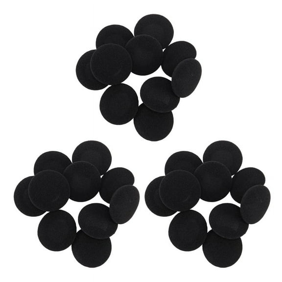 30 Pcs Sponges Protective Measures Soft Black Ear Cover Cushion for Headphone 5cm