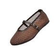thumbnail image 3 of Willtoo Mesh Ballet Flats for Women Buckle Strap Comfy Casual Office Fishnet Ballerina Flat Shoes, 3 of 4
