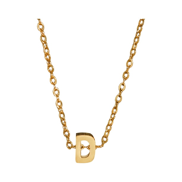 Un collar de oro con las iniciales de un nombre femenino de moda es un regalo para adolescentes femeninas