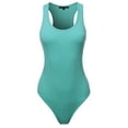 thumbnail image 2 of A2Y Women's Fashion Basic Premium Cotton Racerback Tank Body Suit Ash Mint M, 2 of 5