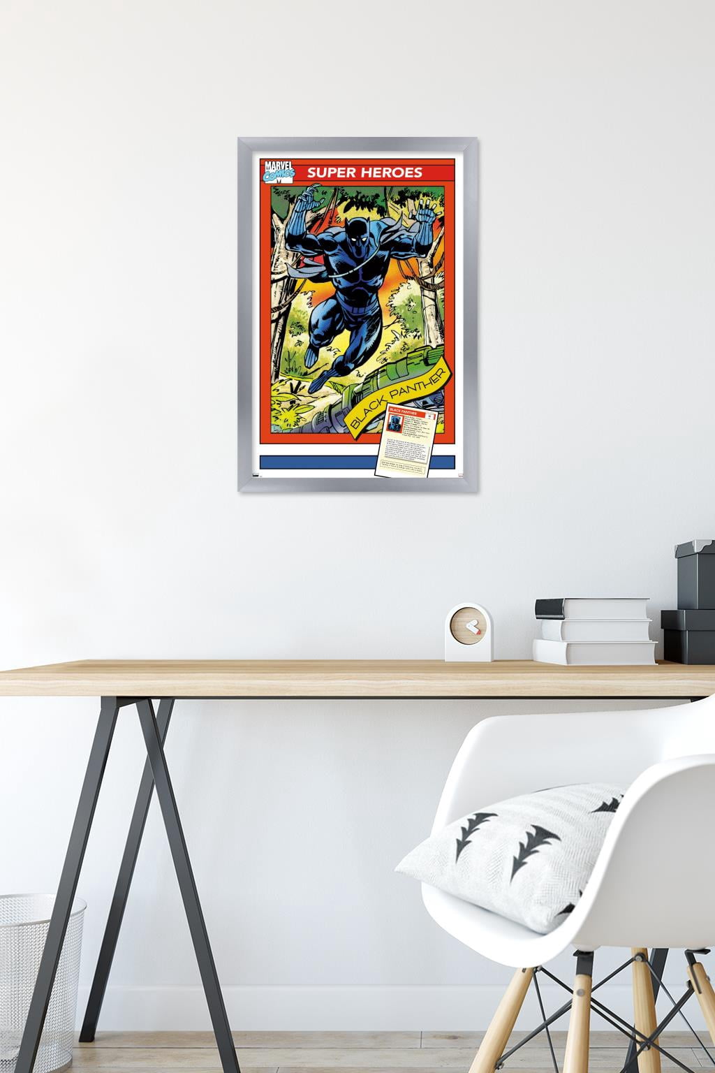 Marvel Trading Cards - Black Panther Wall Poster, 14.725" x 22.375" Framed