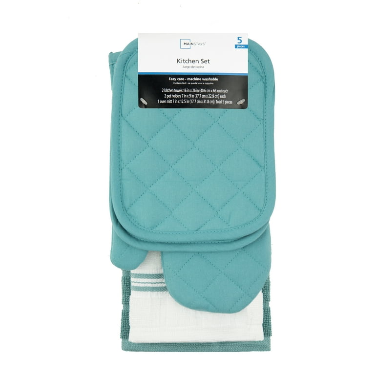 Mainstays Cotton Pot Holders - Teal - 7 x 9 in