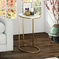 thumbnail image 6 of Evelyn&Zoe Enzo 20" Wide Oval Side Table with Faux Marble Top, Brass, 6 of 7