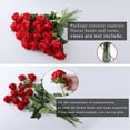 thumbnail image 6 of 12 Pcs Artificial Silk Rose Flower, Faux Fake Long Stems Rose Bouquet for Wedding Arrangement Decoration, Bridal Bouquet, Party, Office, Home Décor(Red), 6 of 7