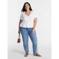 thumbnail image 2 of Terra & Sky Women’s Plus Femme V Neck Smocked Top with Short Flutter Sleeves, Sizes 0X-5X, 2 of 5