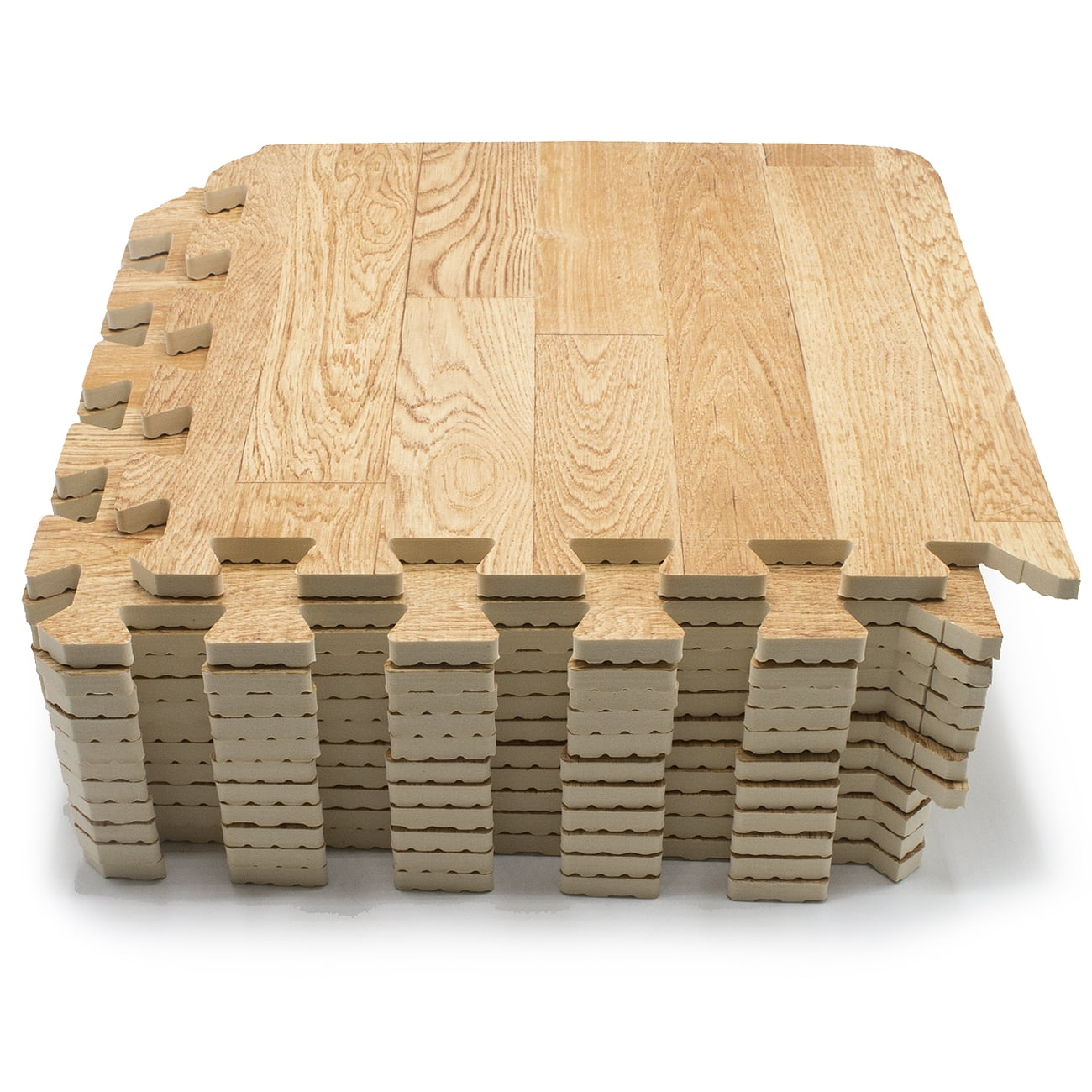 Sorbus Wood Grain Floor Mats Foam Interlocking Mats Each Tile 1 Square Foot 3 8 Inch Thick Flooring Wood Mat Tiles Home Office Playroom Basement