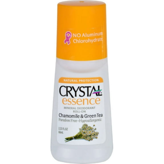 Crystal Essence Mineral Deodorant Roll-On, Chamomile & Green Tea 2.25 oz