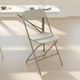 thumbnail image 3 of Emma + Oliver Folding Chair - Beige Plastic - 4 Pack 650LB Weight Capacity - Event Chair, 3 of 15