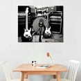 thumbnail image 3 of Wuche  Music Studio Canvas Wall Art Musical Instruments Pictures Prints Black and White Guitar Drums Poster for Living Room Bedroom Home Decor Framed, 3 of 5