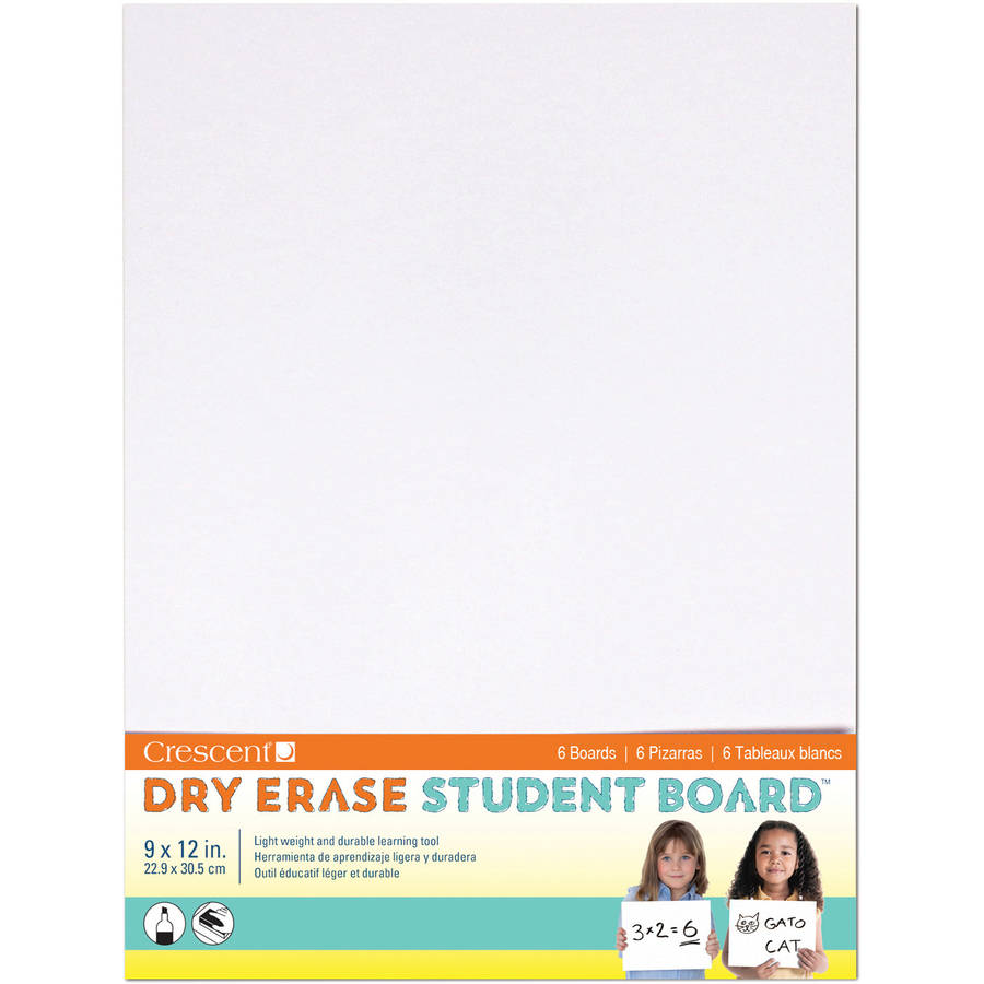 Student Dry Erase Boards 9"X12" 6/PkgWhite
