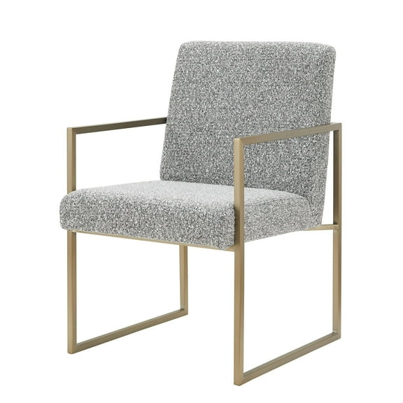Modrest Suzanne Modern Grey Fabric & Antique Brass Dining Chair