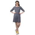 thumbnail image 2 of Moomaya Robes Mini Femmes Coton Slub Robes d'Été Manches 3/4 Robe Droite, 2 of 4