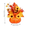 thumbnail image 2 of Artificial Sunflower and Pumpkin Table Decor, Realistic Faux Floral Pumpkin Ornament, Fall Desktop Centerpiece, Seasonal Autumn Home Dining Table Mantel Decoration, A, 2 of 7