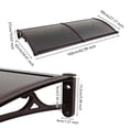 thumbnail image 3 of ToppiJoy Wall-mounted Door Awning Exterior with Drainage, Window Polycarbonate Awning with Aluminum Bracket, Patio Front Door Canopy Awning for Sun Rain Snow Protection (Coffee Color+ Tea Color), 3 of 23
