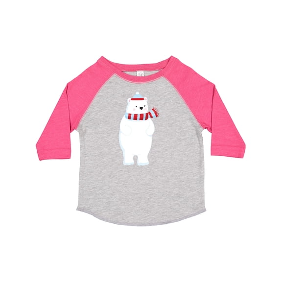 Inktastic Polar Bear, Cute Bear, Bear with Scarf, Hat Boys or Girls Toddler T-Shirt