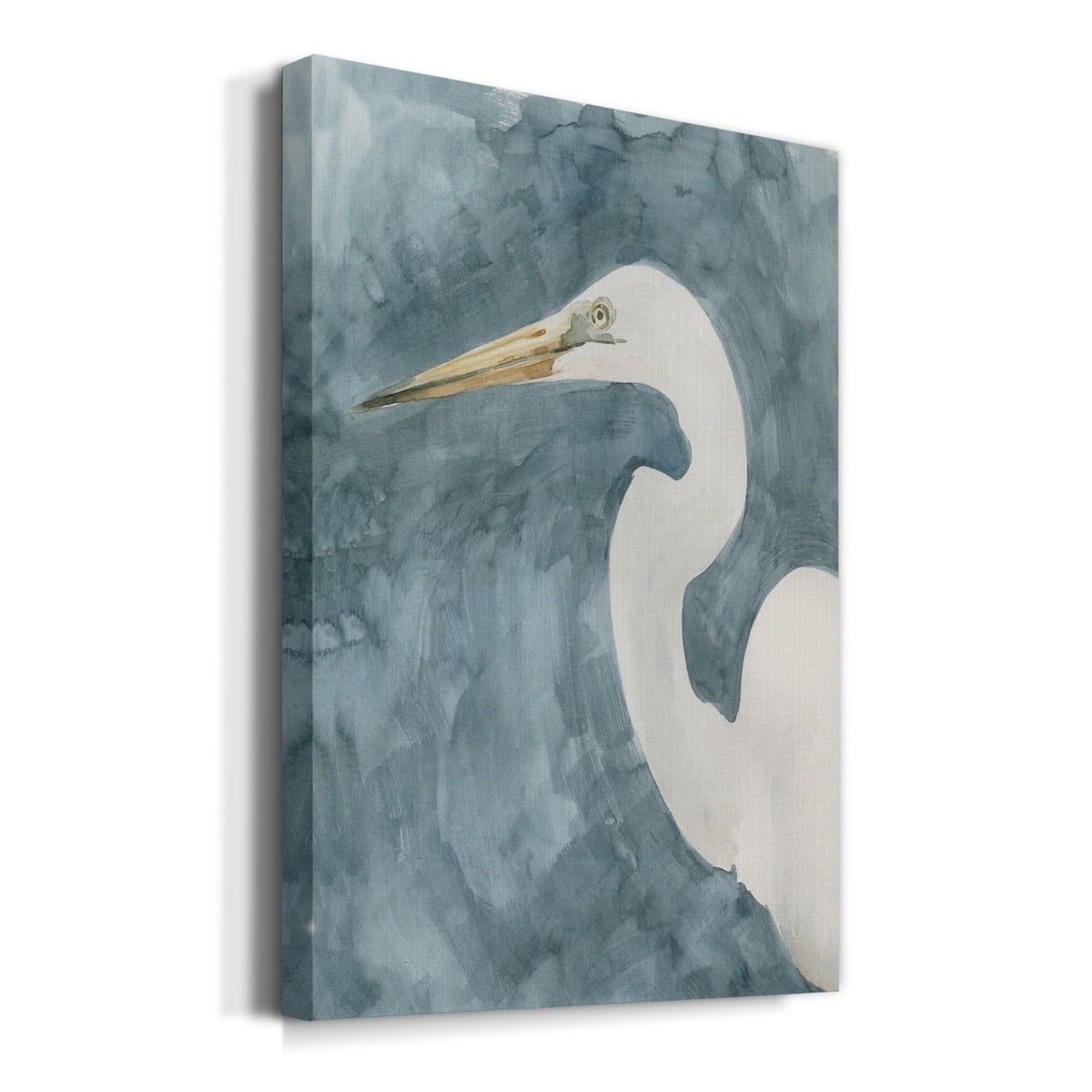 Watercolor Heron Portrait I Premium Gallery Wrapped Canvas - Ready to Hang