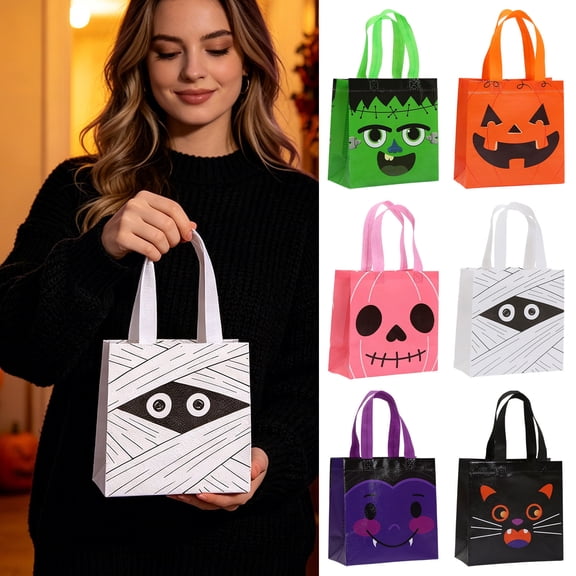 AOMXGD Halloween Party Gift Bags Set Reusable Goodie Bags For Halloween Candy Treats Decorations Classroom Party Supplies