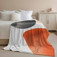 thumbnail image 3 of Flannel Fleece Throw Blanket Orange Color Block Abstract Geometric Lightweight Soft Plush Blankets,Boho Nordic Style Cozy Warm Throw Blanket for Couch Sofa Bed Car Office All Season Use 60x80in, 3 of 9