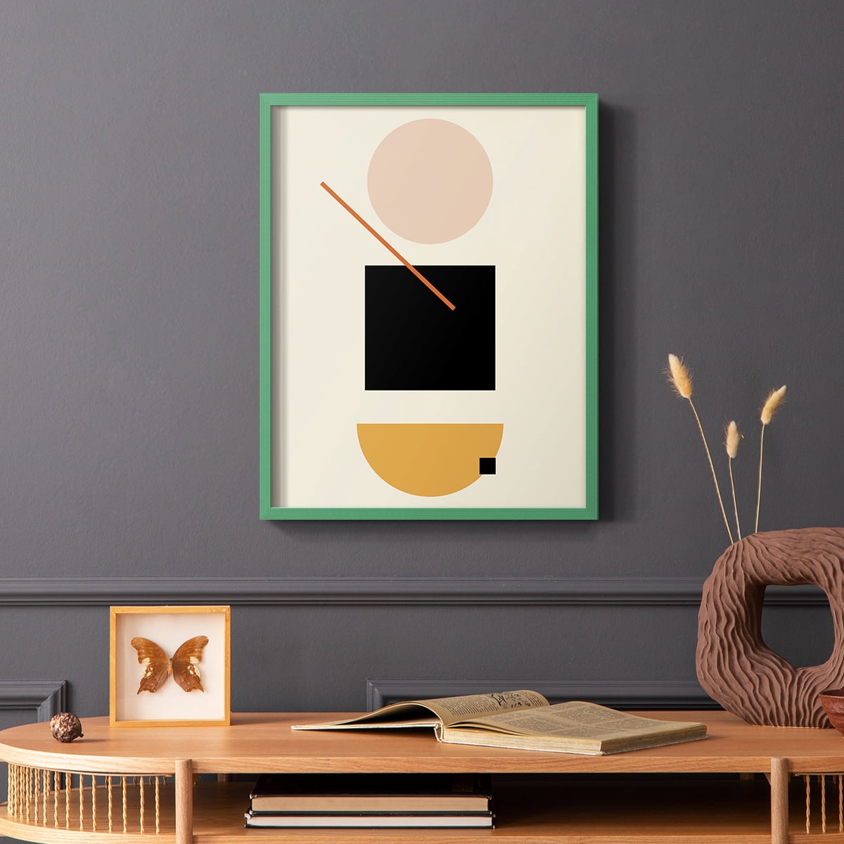 Simple Shape in Green Solid Wood 8 x 10 Framed Print