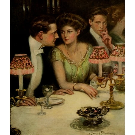 American Types 1912 The only two at dinner Stretched Canvas - Clarence F Underwood (24 x