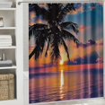 thumbnail image 6 of Orinice  Shower Curtain Set Sunset Palms Sunrise Seashore Coconut Summer Beach Sand Holiday Ocean with Non-Slip Rugs Toilet Lid Cover and Bath Mat Bathroom Decor Set  69x72, 6 of 7