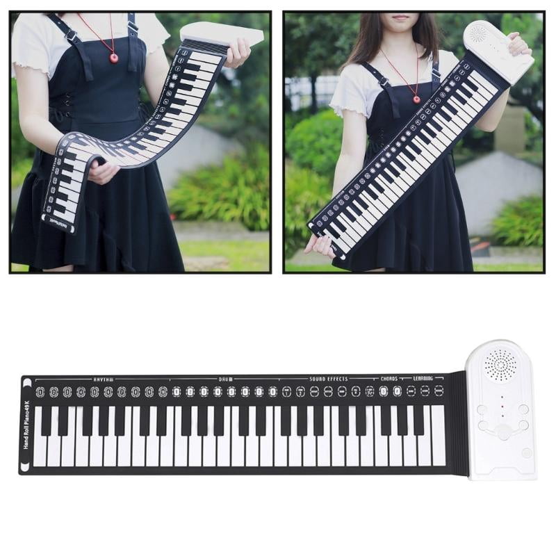 CEORPER 49 Key Roll up Piano Foldable Electronic Piano Flexible Silicone Keyboard