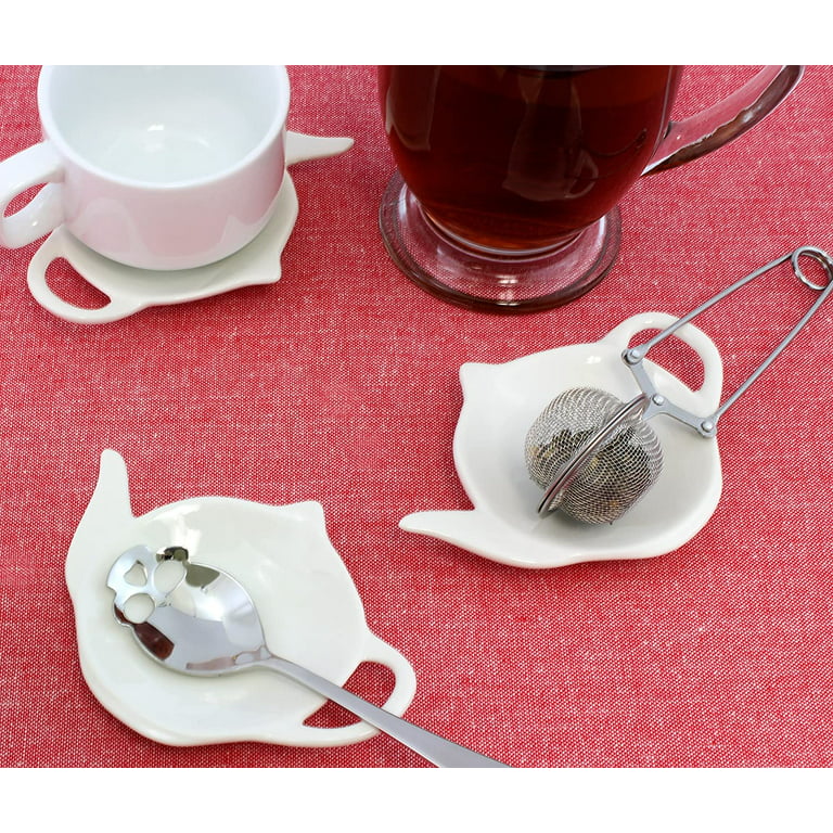 Tea Bag Holder Stoneware Mug Set of 4