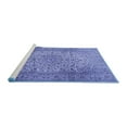 thumbnail image 2 of Ahgly Company Machine Washable Indoor Square Persian Blue Traditional Area Rugs, 4' Square, 2 of 4