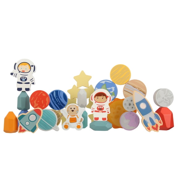 Journey to the Moon Wooden Block Toddler Toy