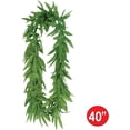 thumbnail image 2 of Beistle 6 Piece Tropical Fern Leaf Leis for Hawaiian Luau Party Favors, 420 Theme, 60's Photo Booth Props, Celebrating with You Since 1900, 40", Green, 2 of 7