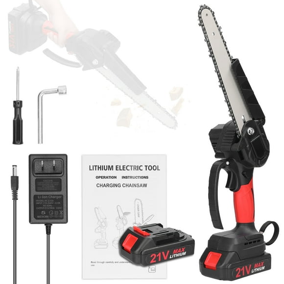 Yeacher 21V 8inch Portable Electric Pruning Saws Small Wood Splitting Chainsaw Brushless Motor One-handed Woodworking