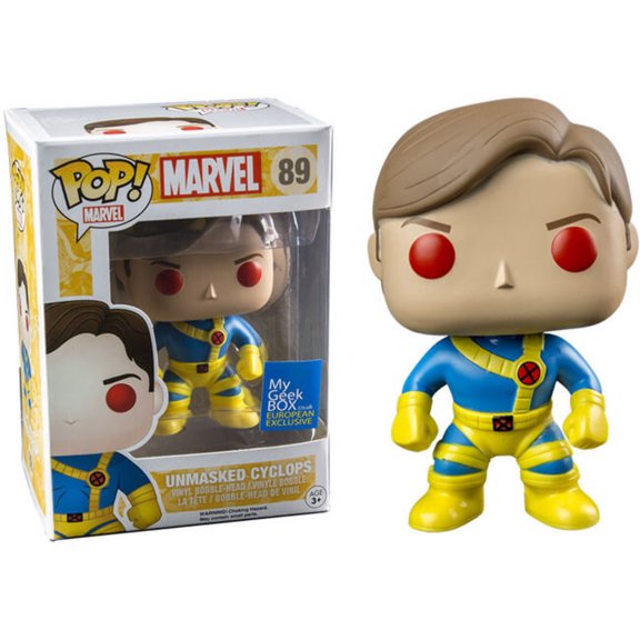 Collectible Funko POP! Marvel: Unmasked Cyclops (Missing My Geek Box Sticker)(Damaged Box) #89