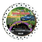 Cameleon Cover 128 White with Black Polka Dot New Silicone White Black Polka Dot Steering Wheel Cover